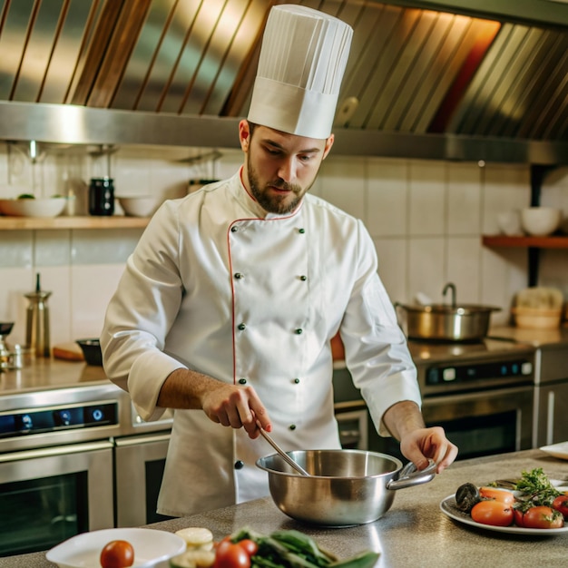 Bucătar pregătind mâncare